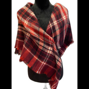 Vintage Wrap Red Plaid Classic Oversized Scarf Throw Soft Stylish Versatile
